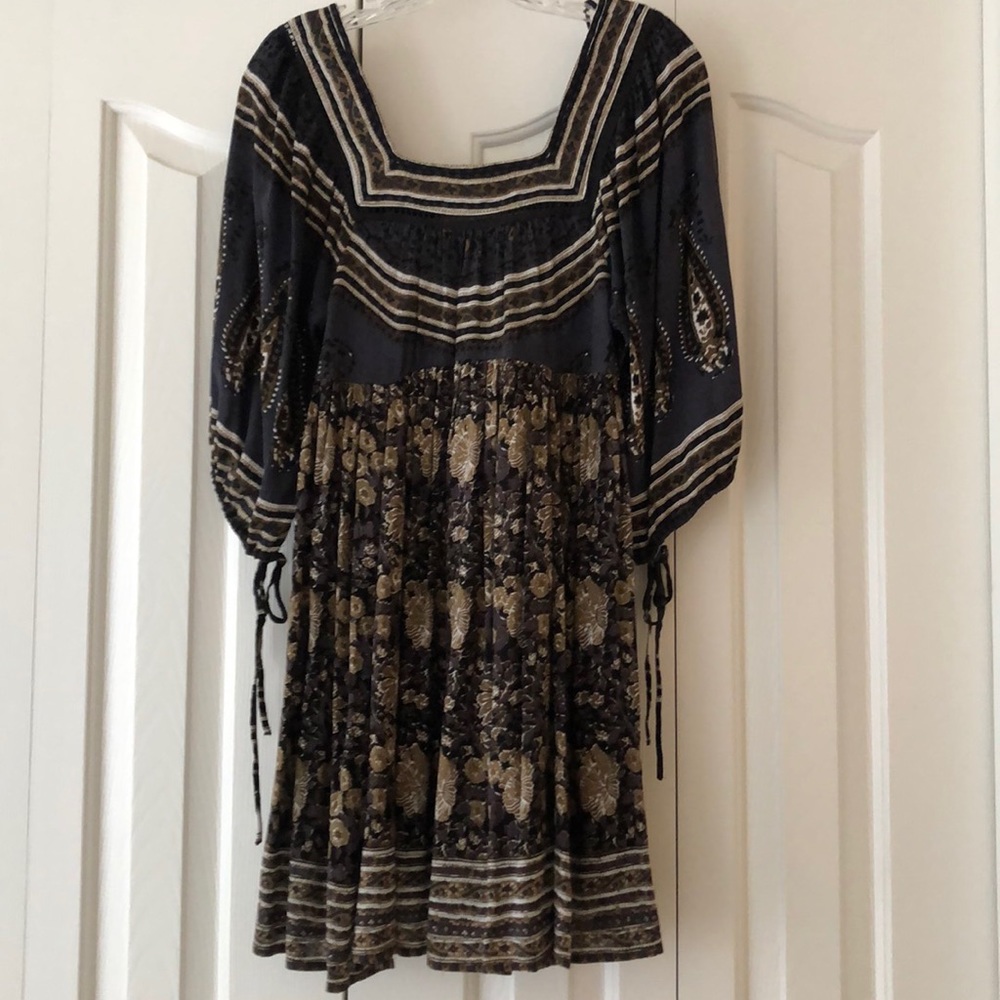 Free People Purple/ Grey Patterned Floral Dress